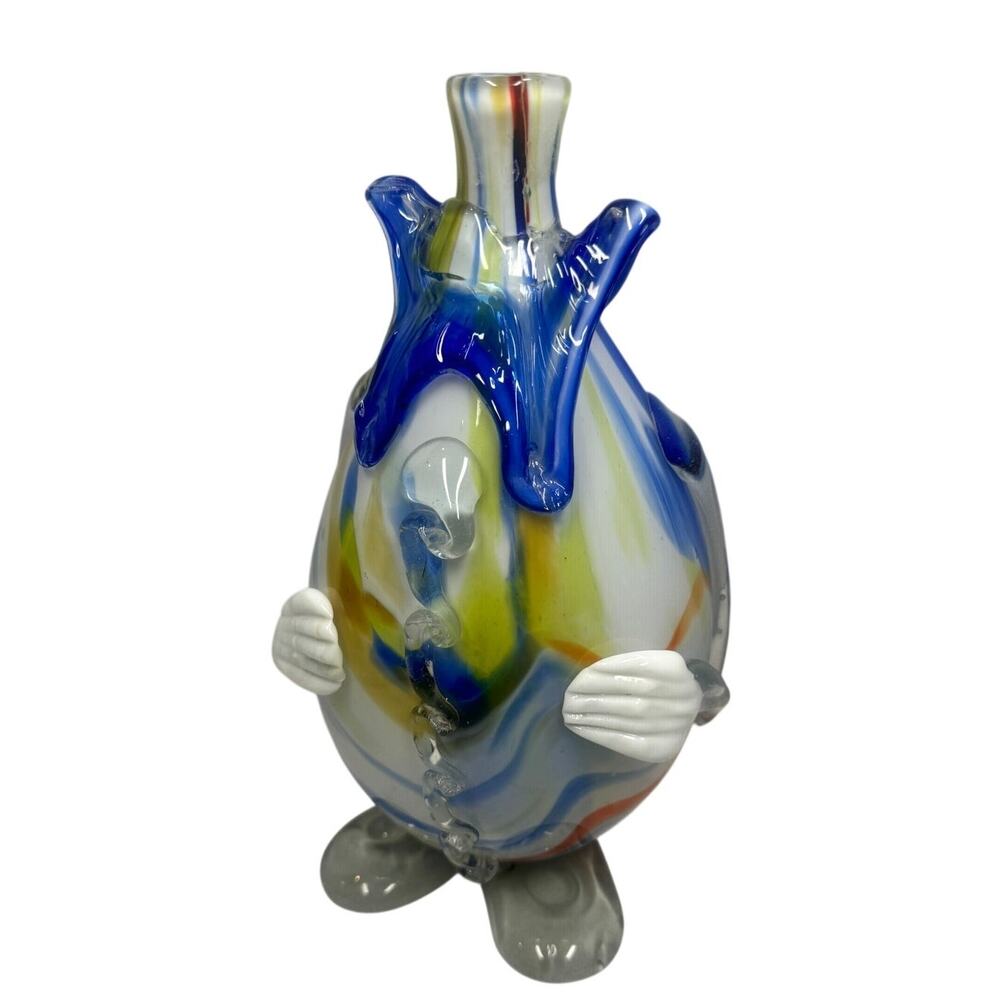 Murano glass clown vase, mid century, hand blown, unique